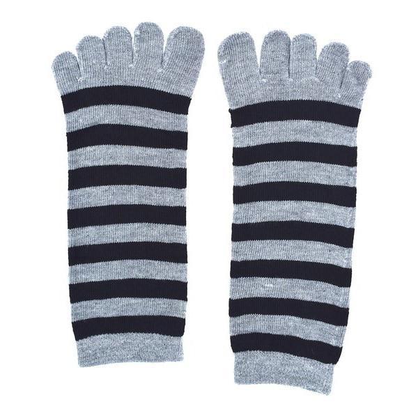 3 pairs of Toe socks Striped grey/black