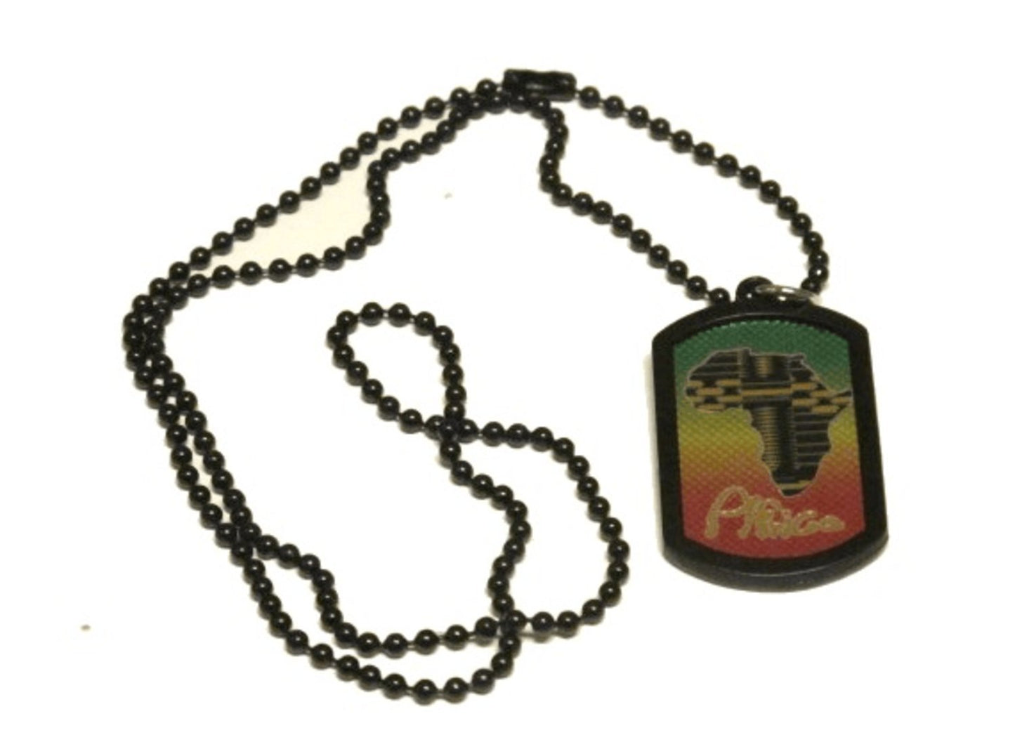 Afrika rasta Dog Tag halsband svart ram