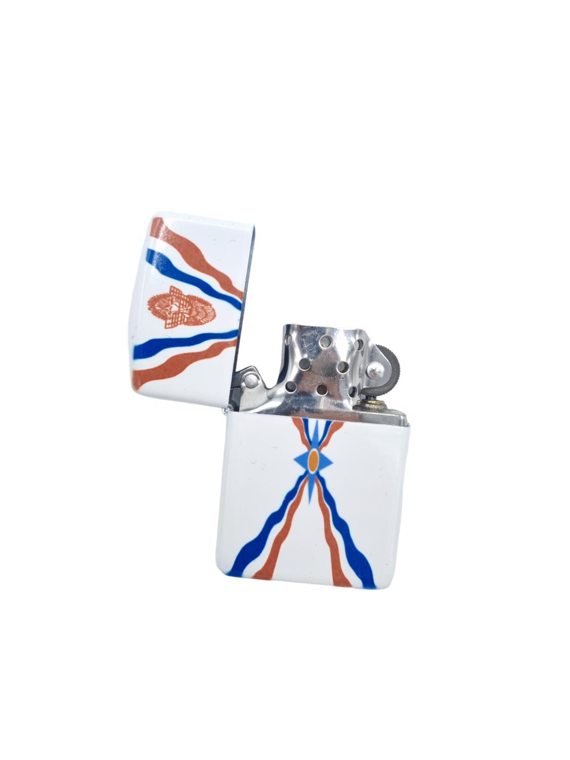 Assyrian flag petrol lighter