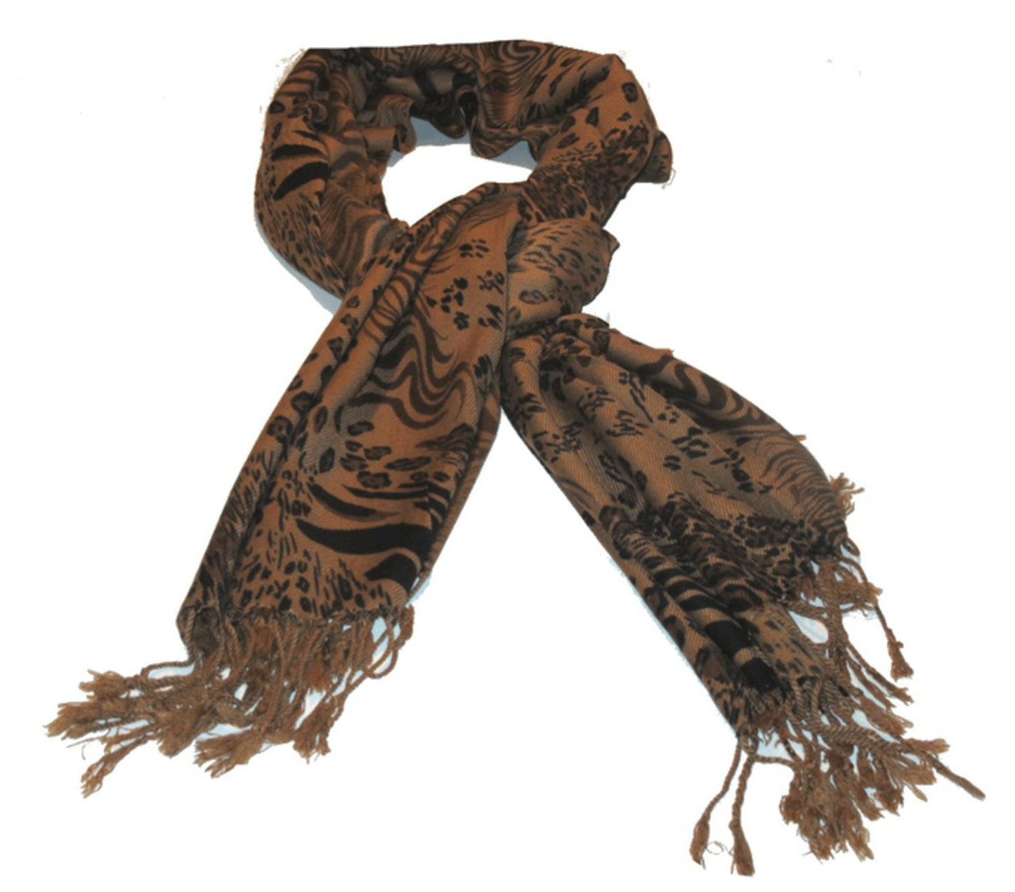 Brown scarf with pattern