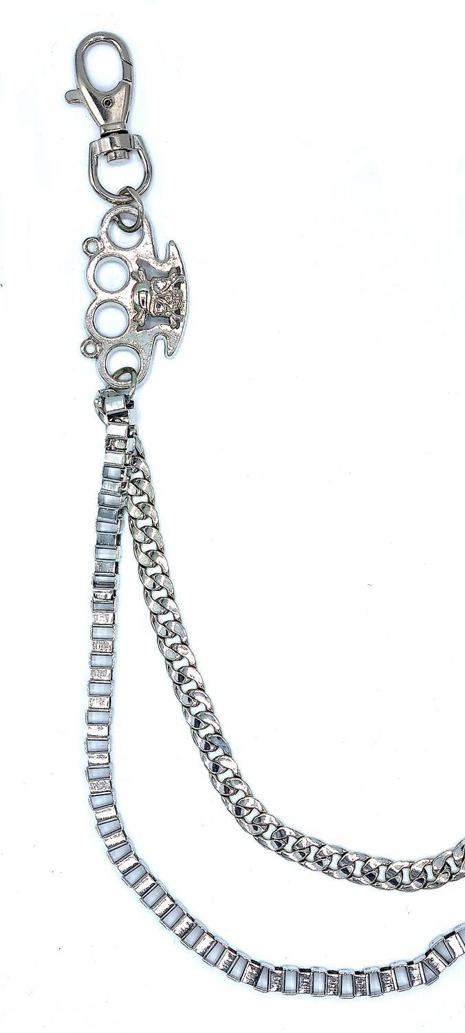 Trouser chain ankle cuffs