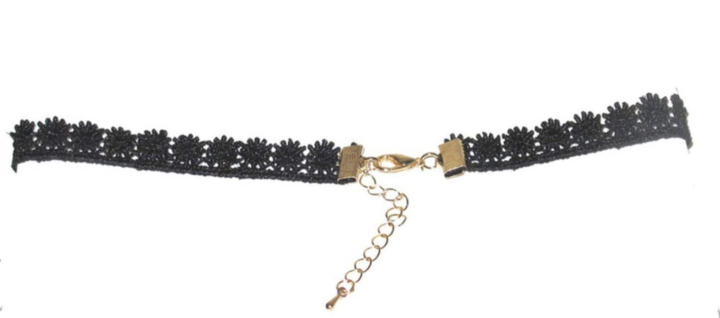 Choker halsband - svart tyg