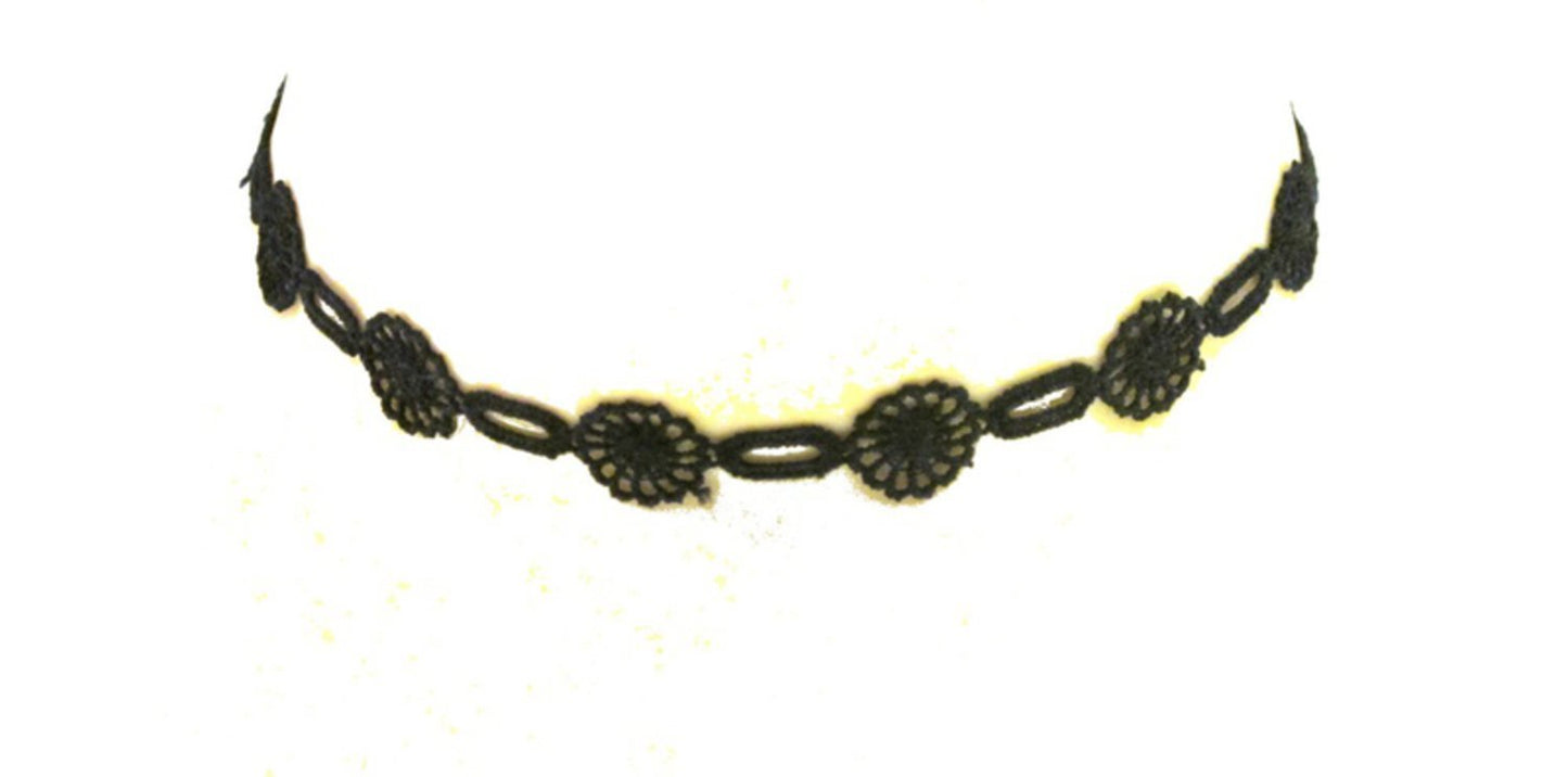 Choker halsband - svart tyg