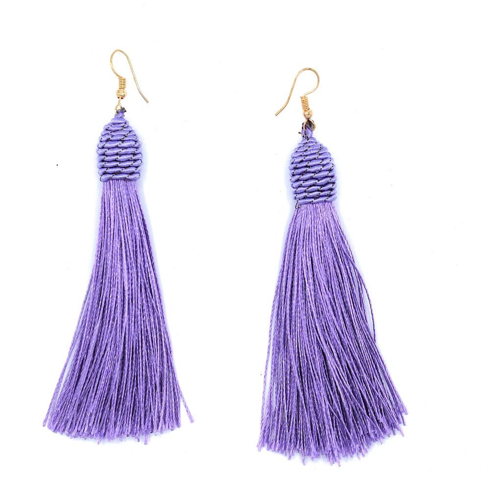 Fringe earrings Tassel Purple