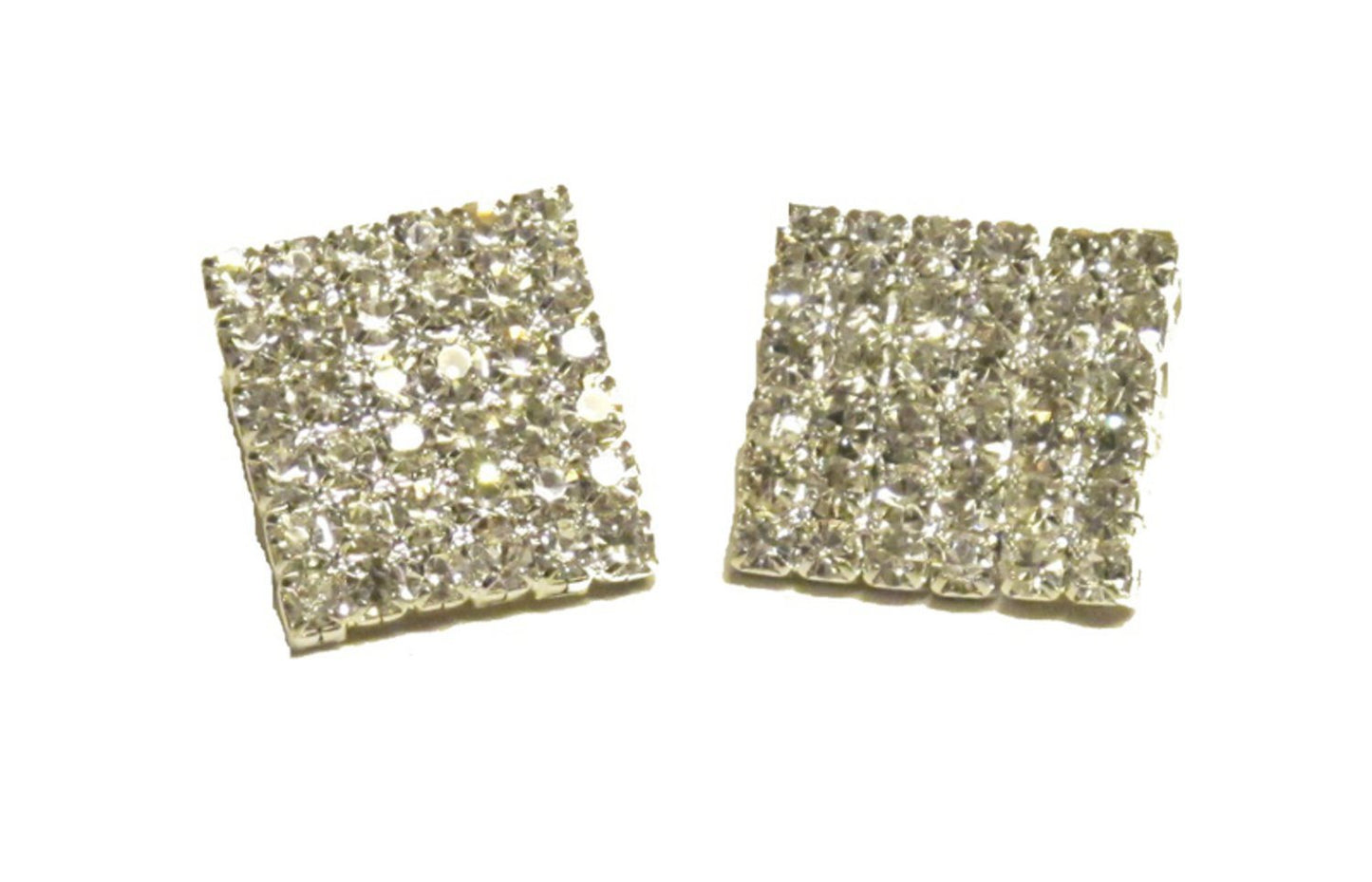 Square earrings with white stones