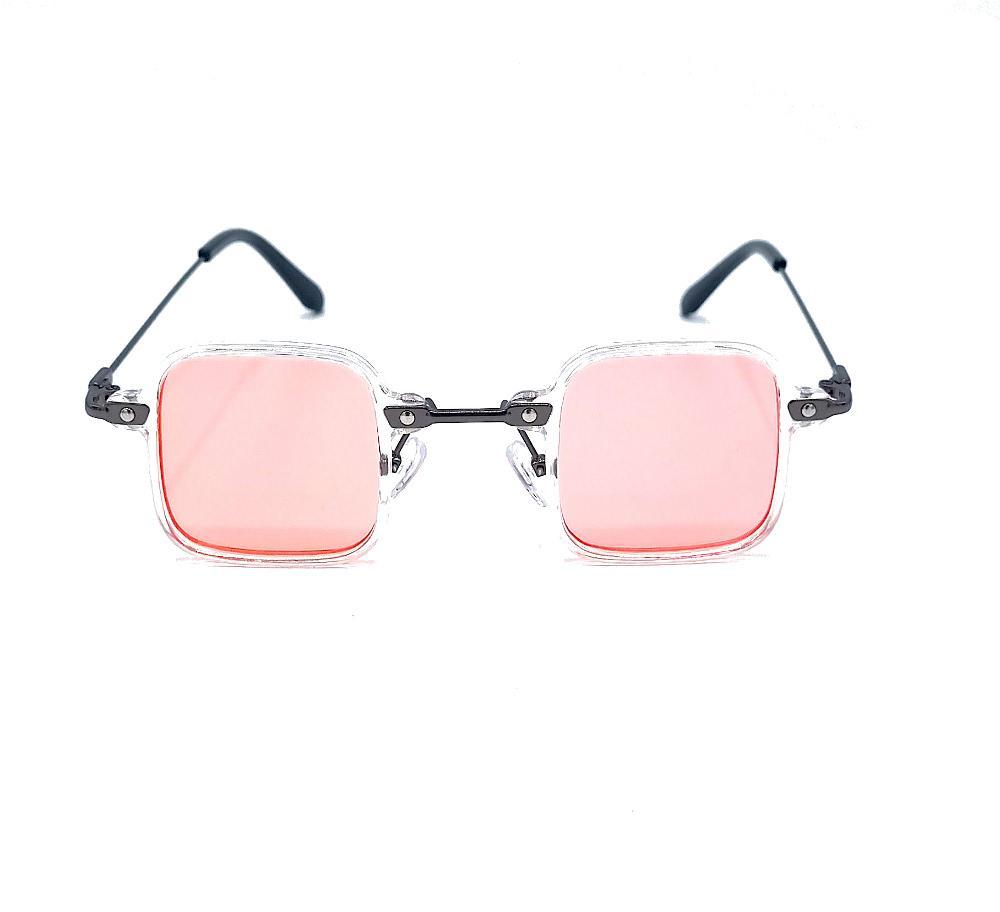 Square sunglasses Tony S - Transparent/ red