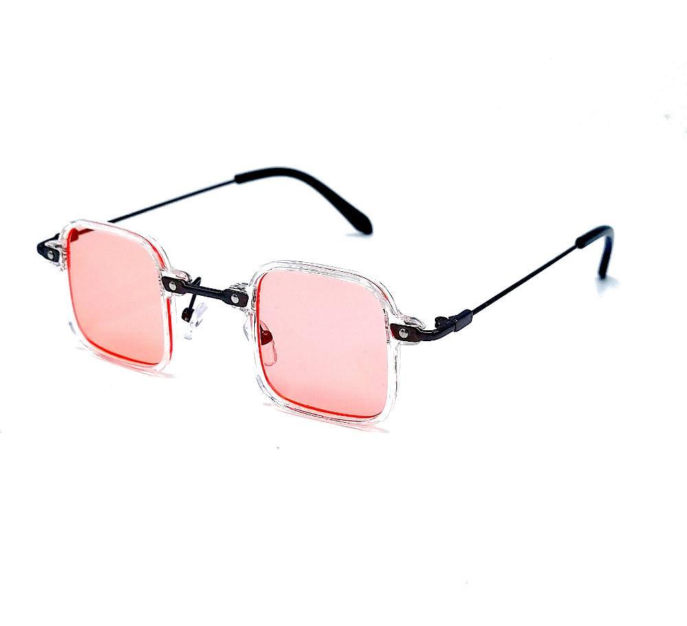 Square sunglasses Tony S - Transparent/ red