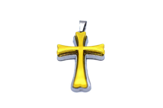 Gold and silver colored cross