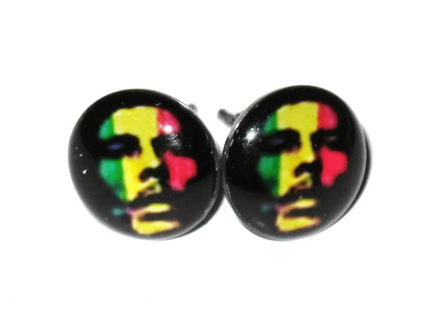 Stud earrings - Rasta man