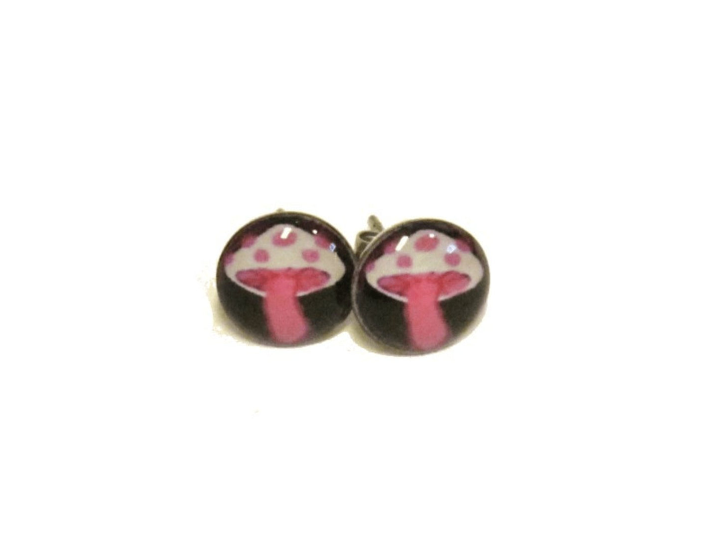 Button earrings - Mushroom