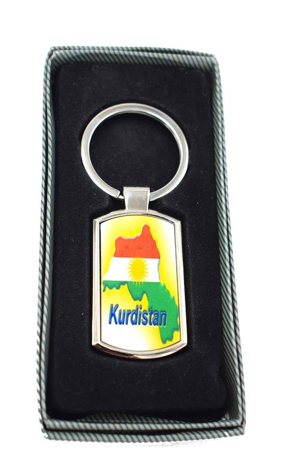 Kurdistans karta flagga nyckelring