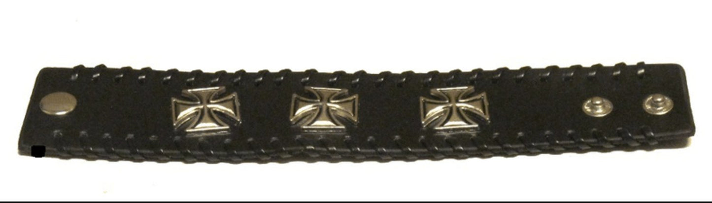 Läderarmband med Malteserkors