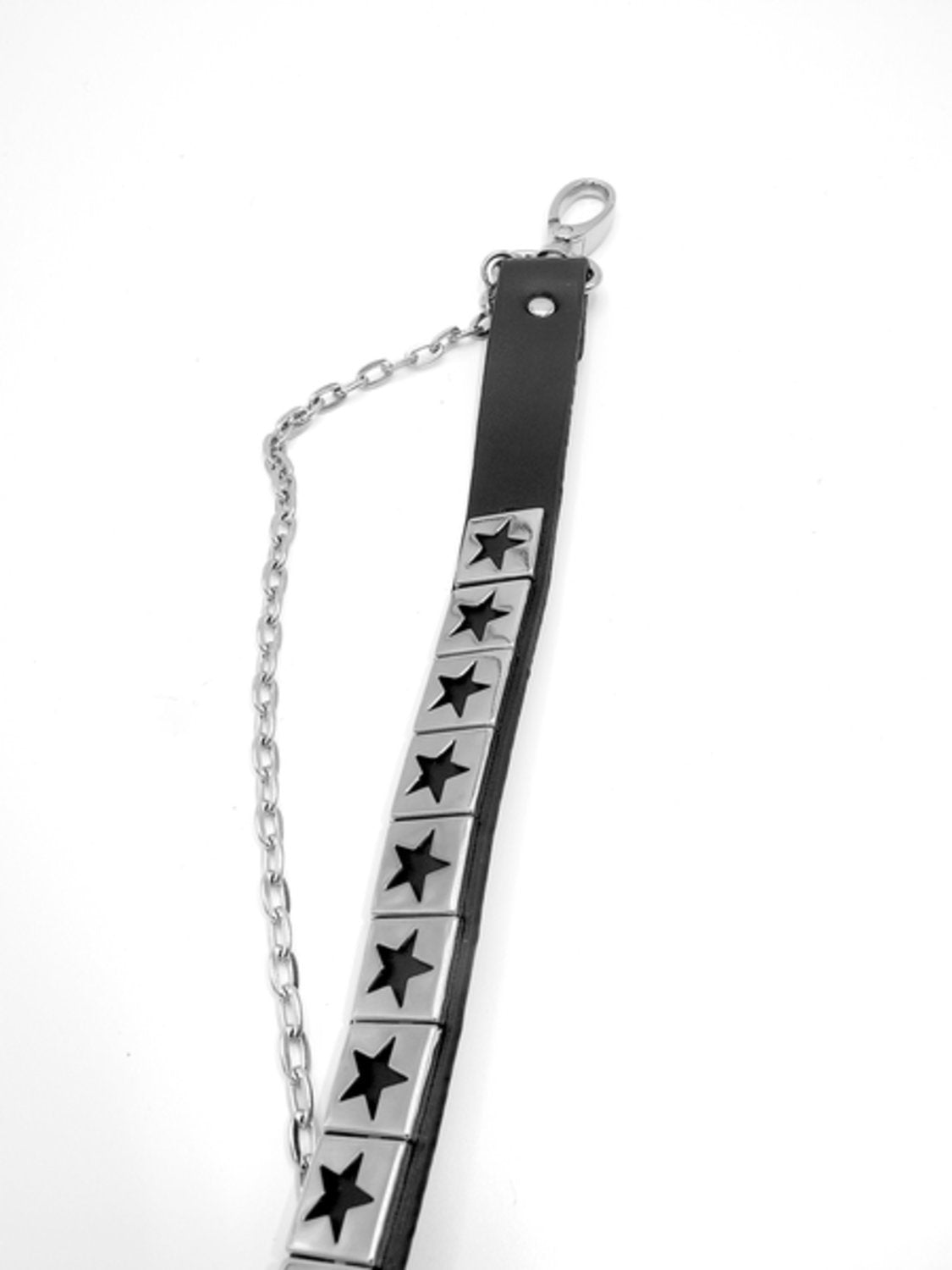 Leather trouser chain with stars