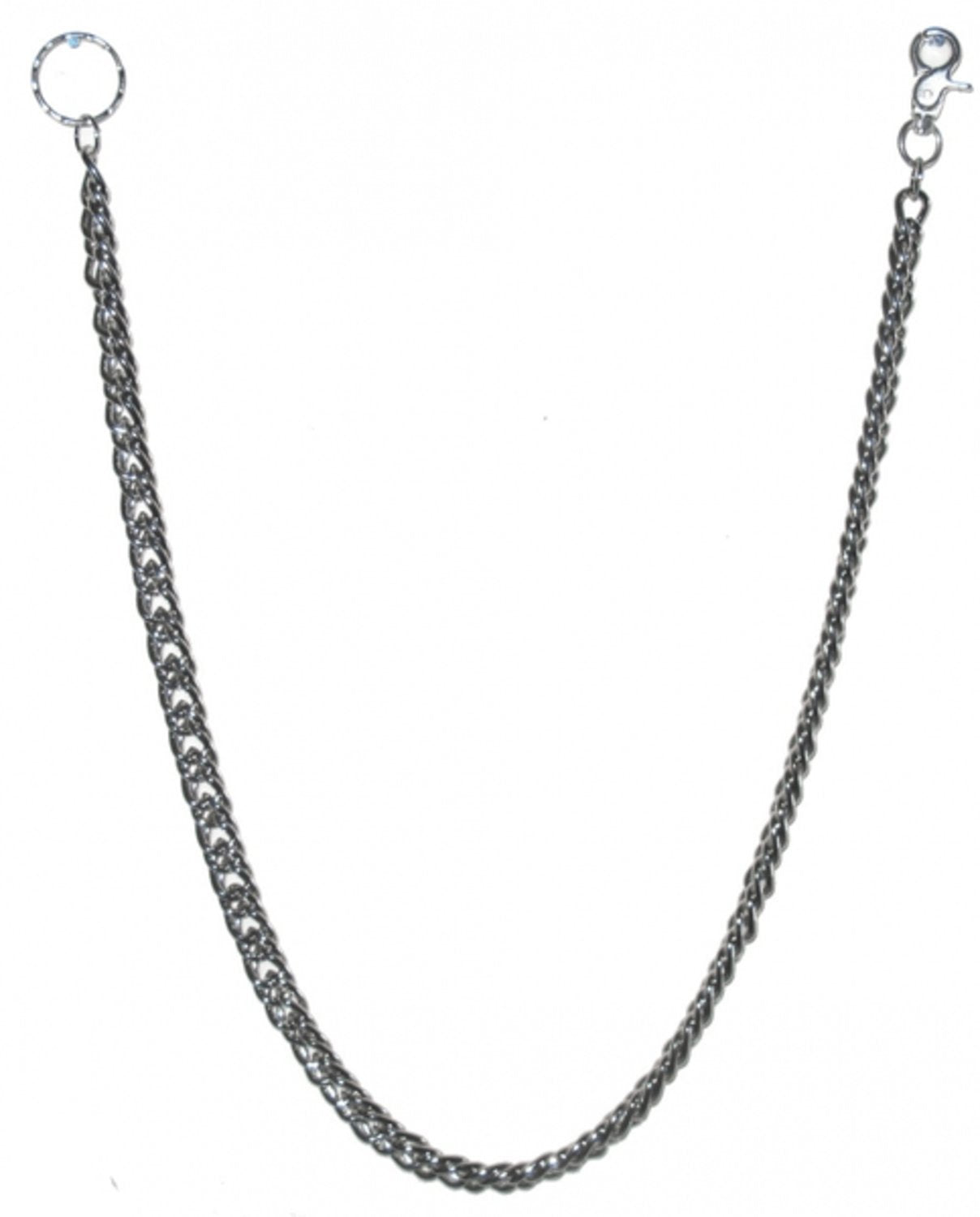 Long silver colored trouser chain