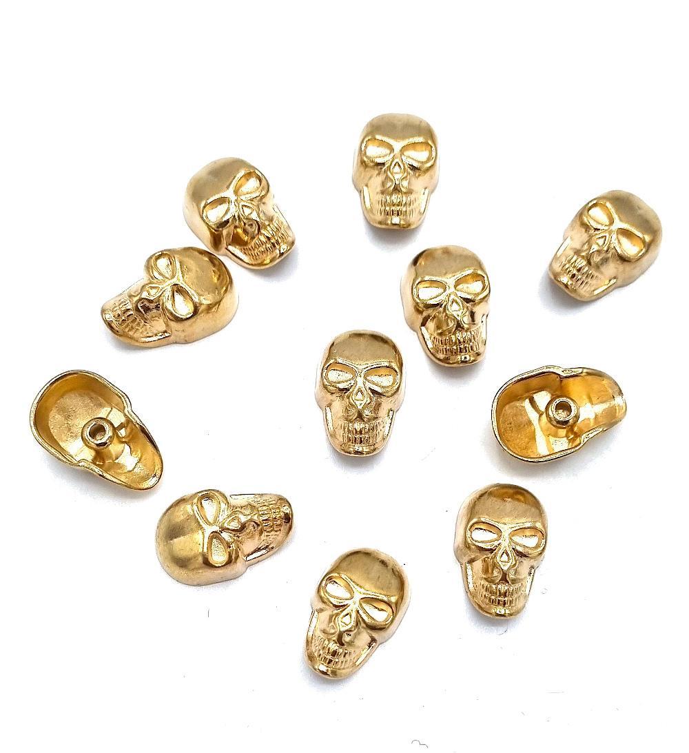 Loose Rivets - Gold Skull 25 pieces