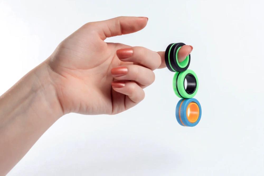 Magnetiska Ringar / Fidget Toys - Magnetkulor  - Anti stress Gul