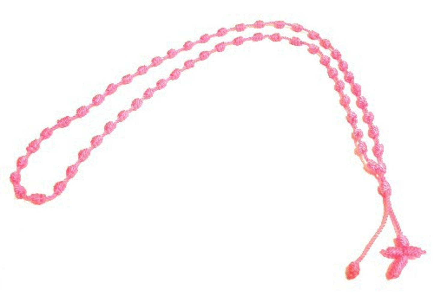 Radband / Kors halsband rosa tyg