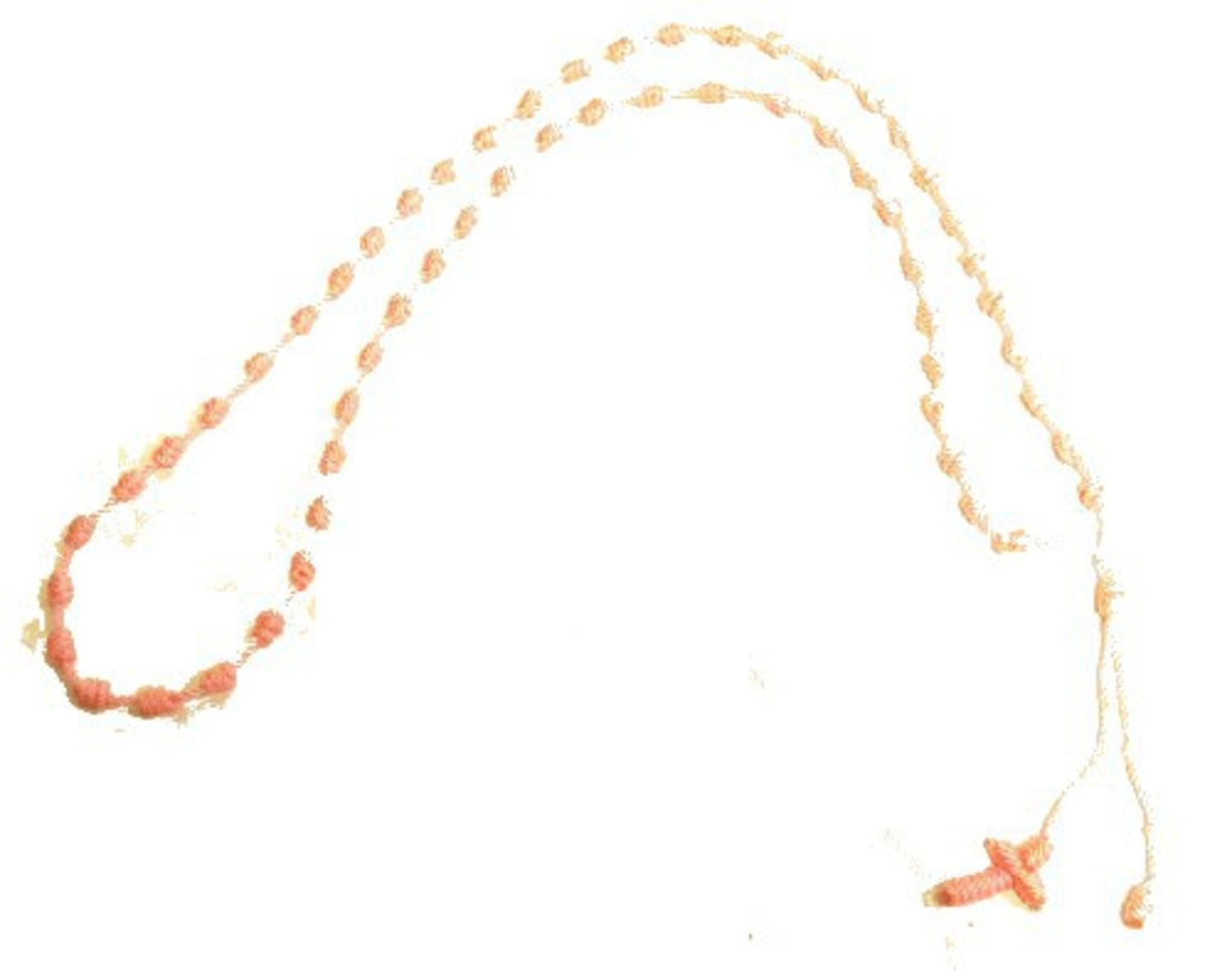 Rosary / Cross necklace pink fabric