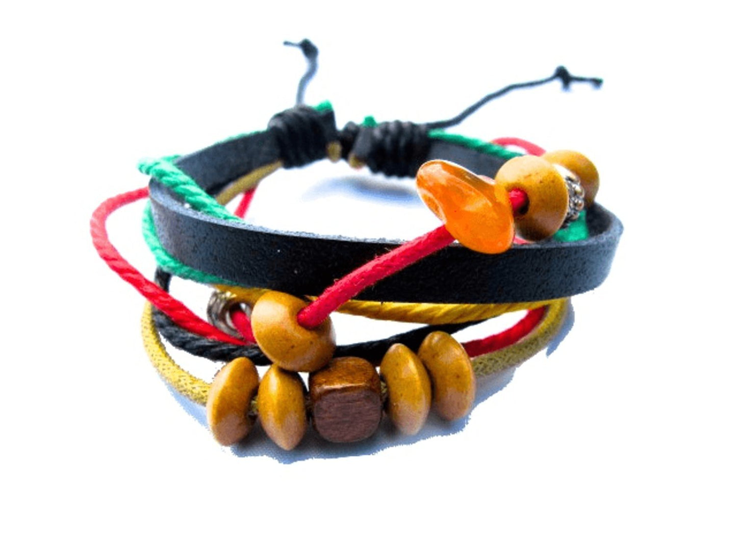 Rasta bracelet with stones and pearls