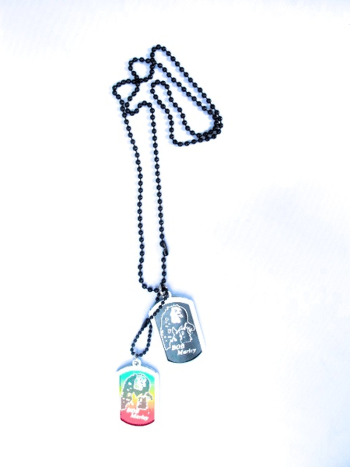 Rasta man - Dog Tag necklace white frame