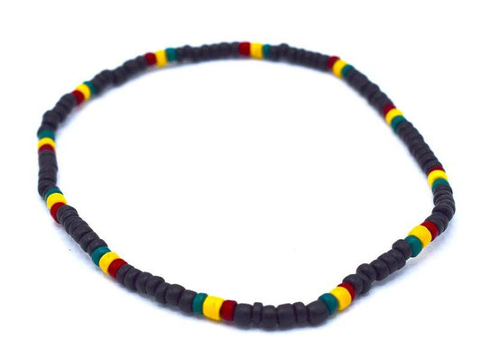 Rasta pearl necklace - elastic