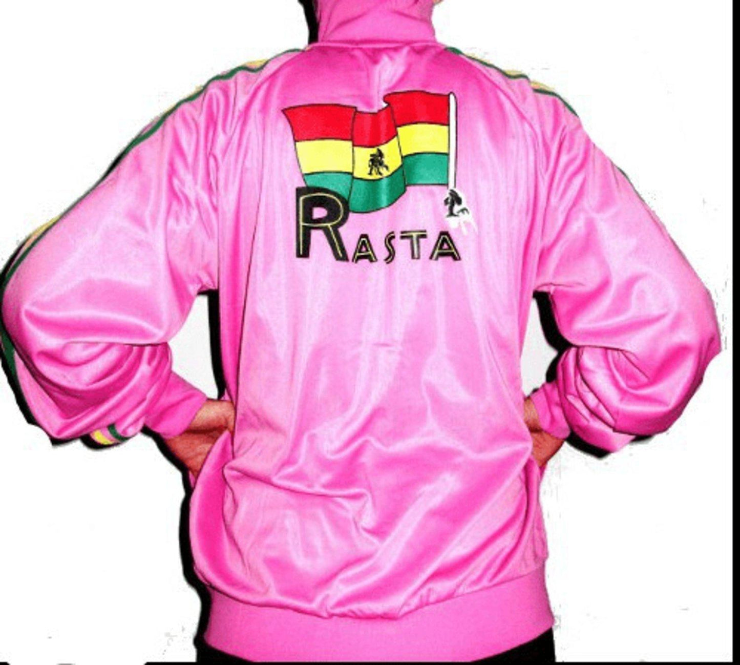 Rasta tröja Dragkedja - Rosa med Rastatryck