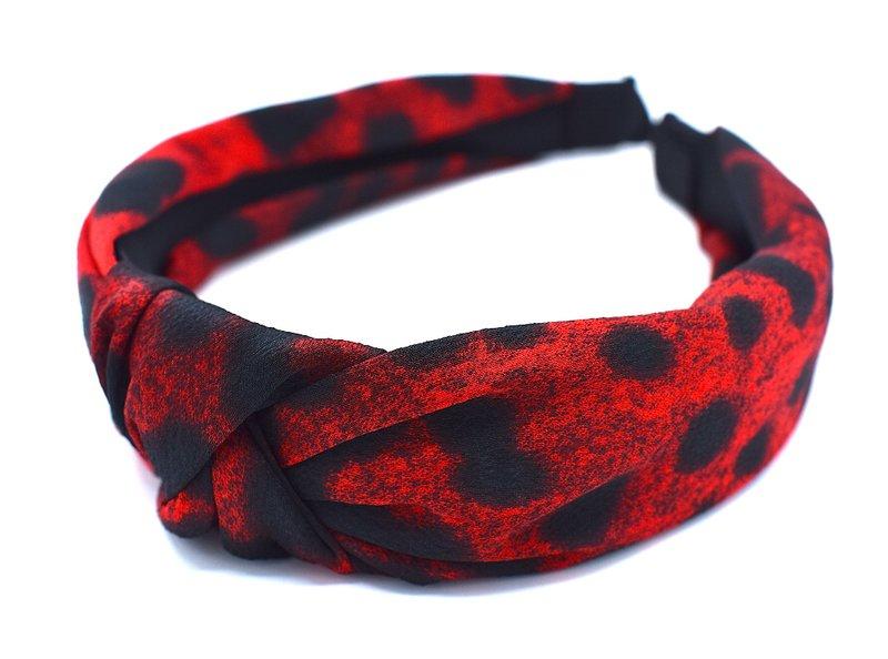 Red Leopard Diadem - Fabric Covered