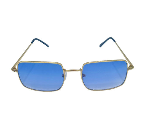 Rectangular Retro solglasögon - Gold/Blue