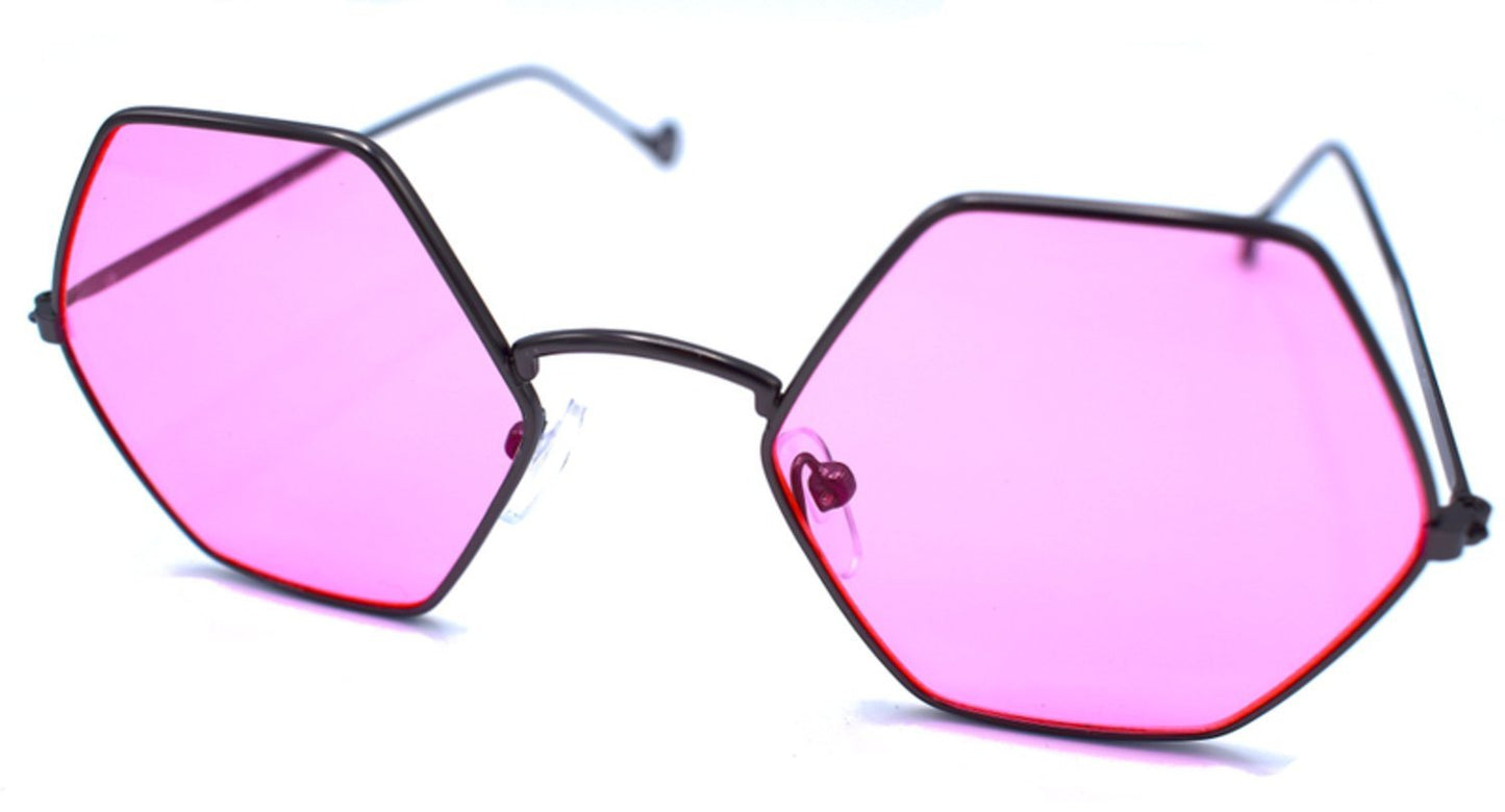 Pink hexagonal sunglasses