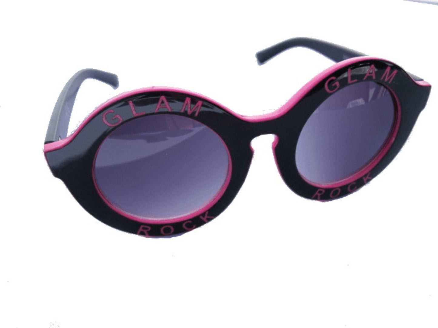 Round pink and black sunglasses