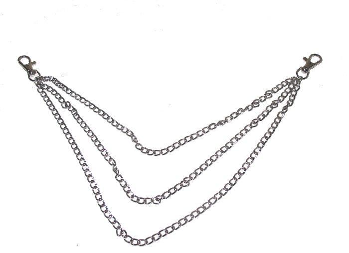 Silver colored pant chain - three chains 