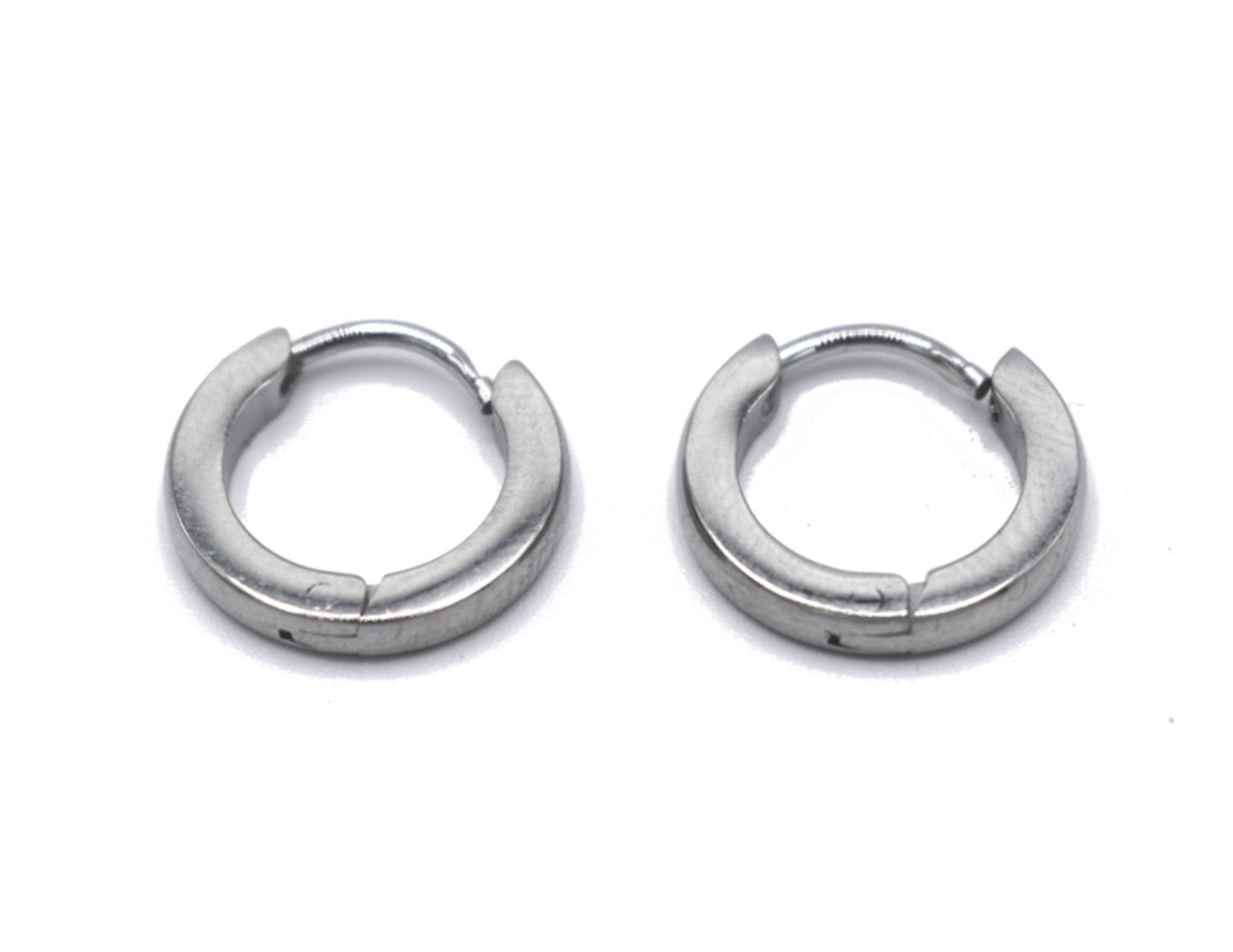 Silver colored round earrings