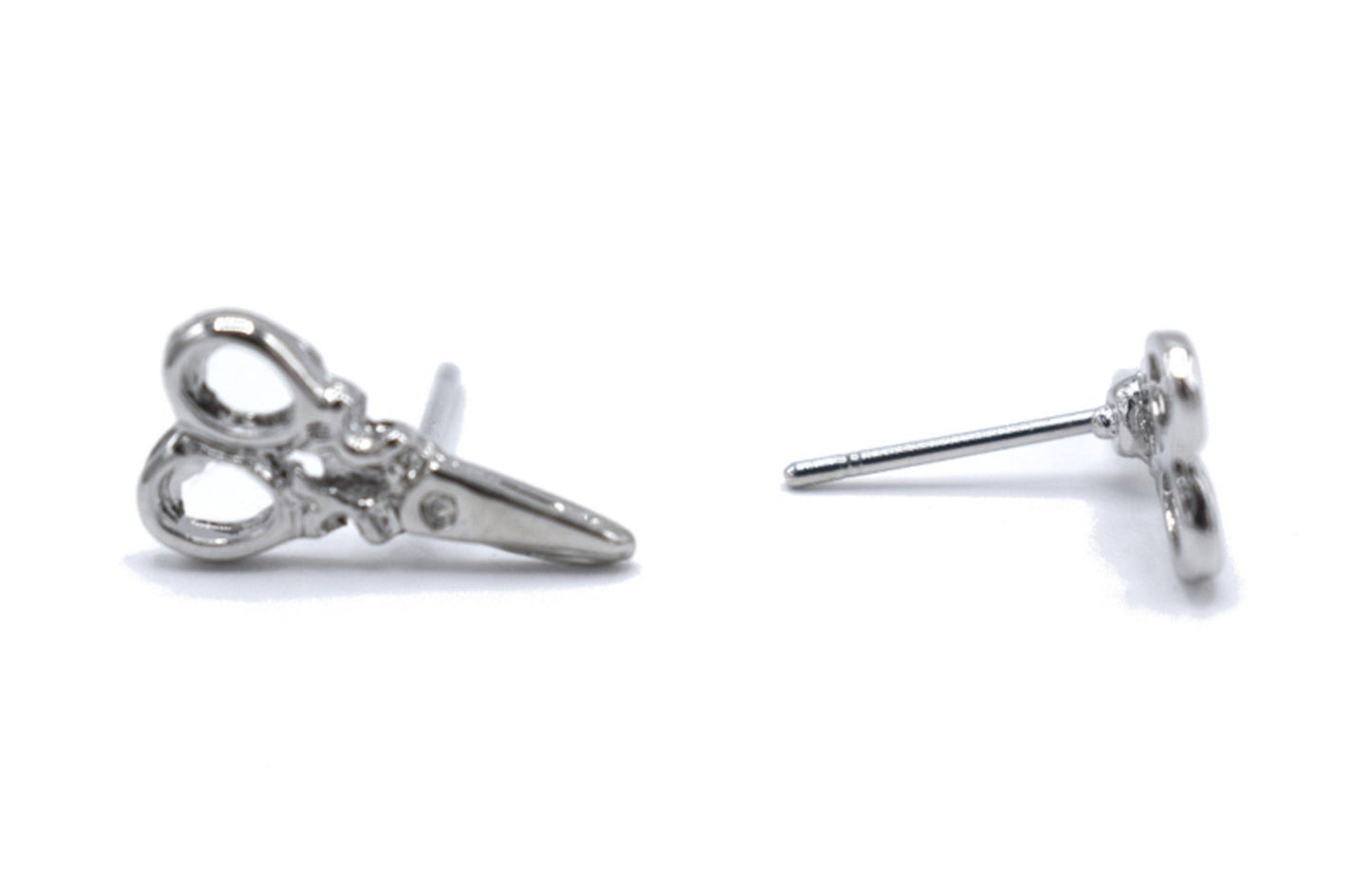 Silver colored scissor earrings