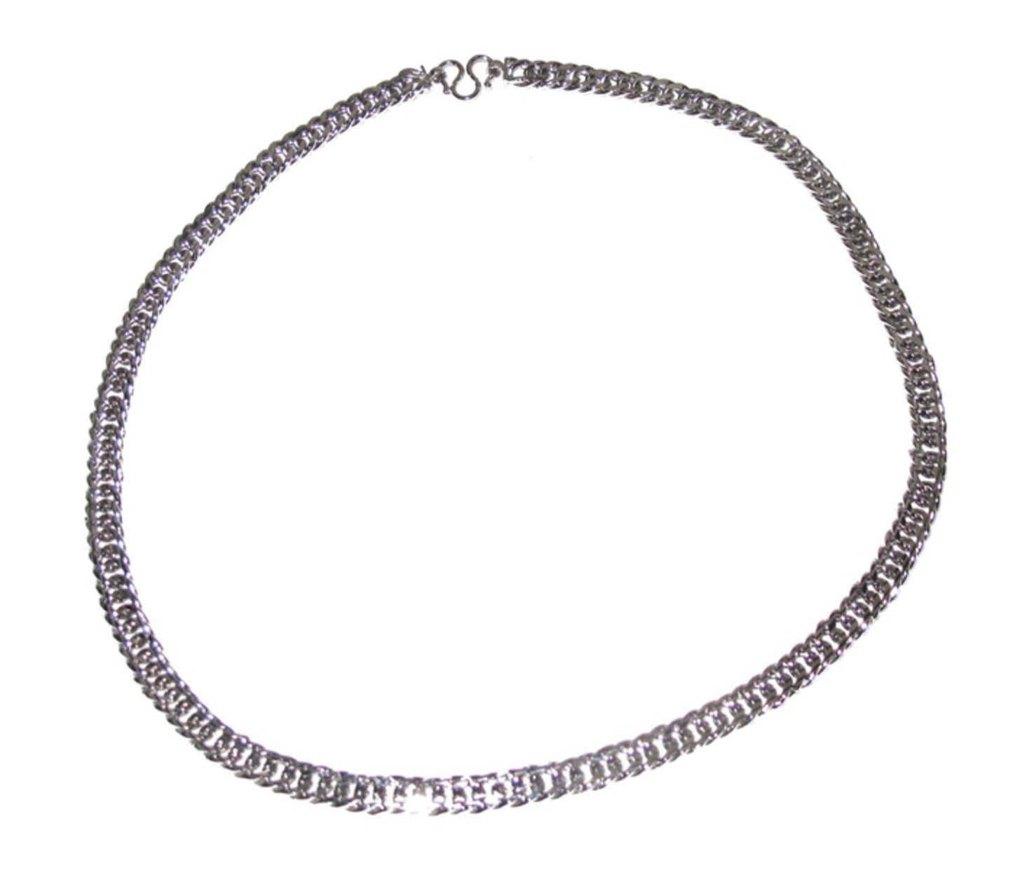 Silver colored chain necklace steel