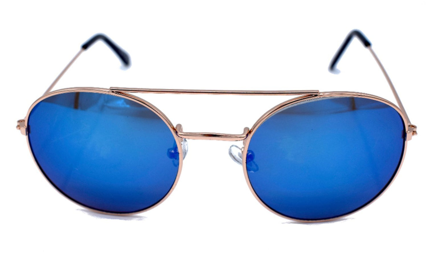 Sunglasses with frame - blue and gold