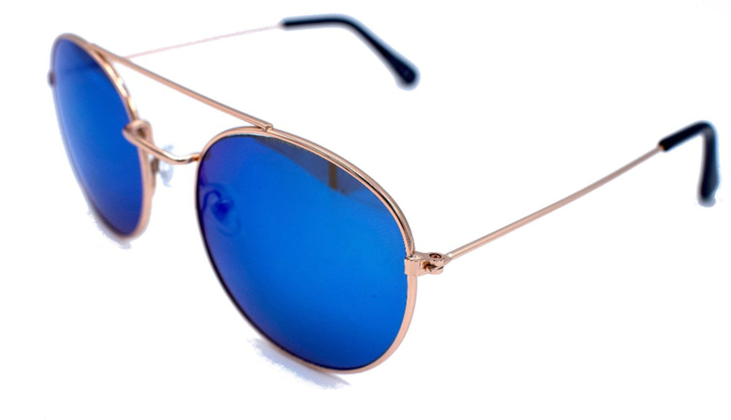 Sunglasses with frame - blue and gold