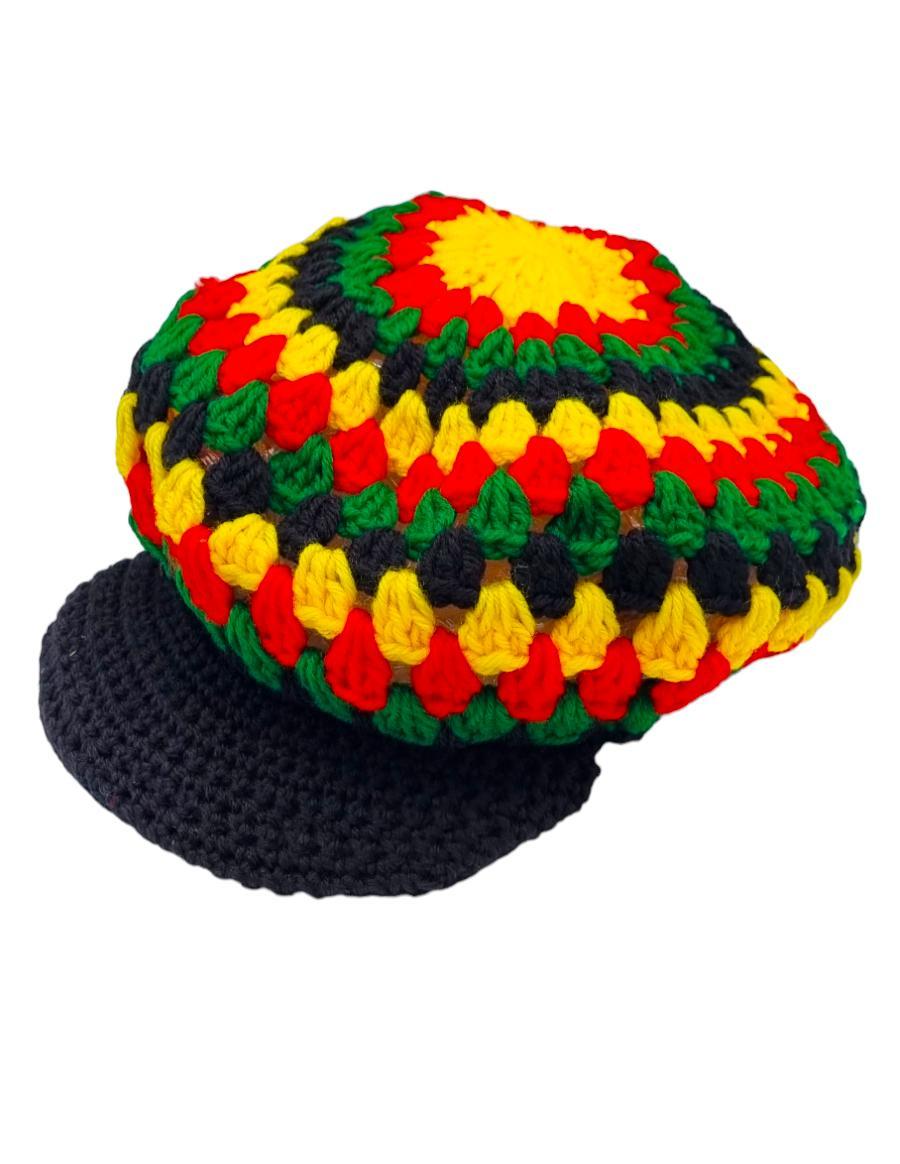 Knitted dreadlock hat with screen rasta