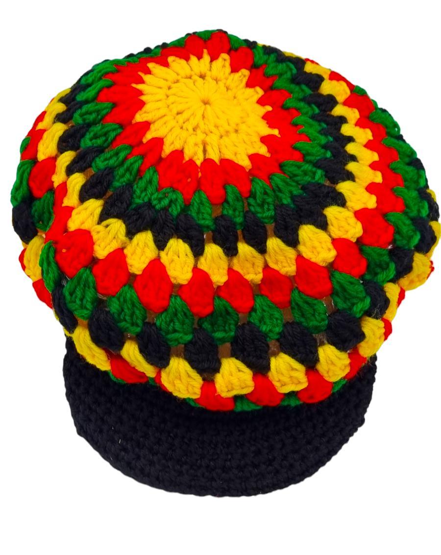 Knitted dreadlock hat with screen rasta