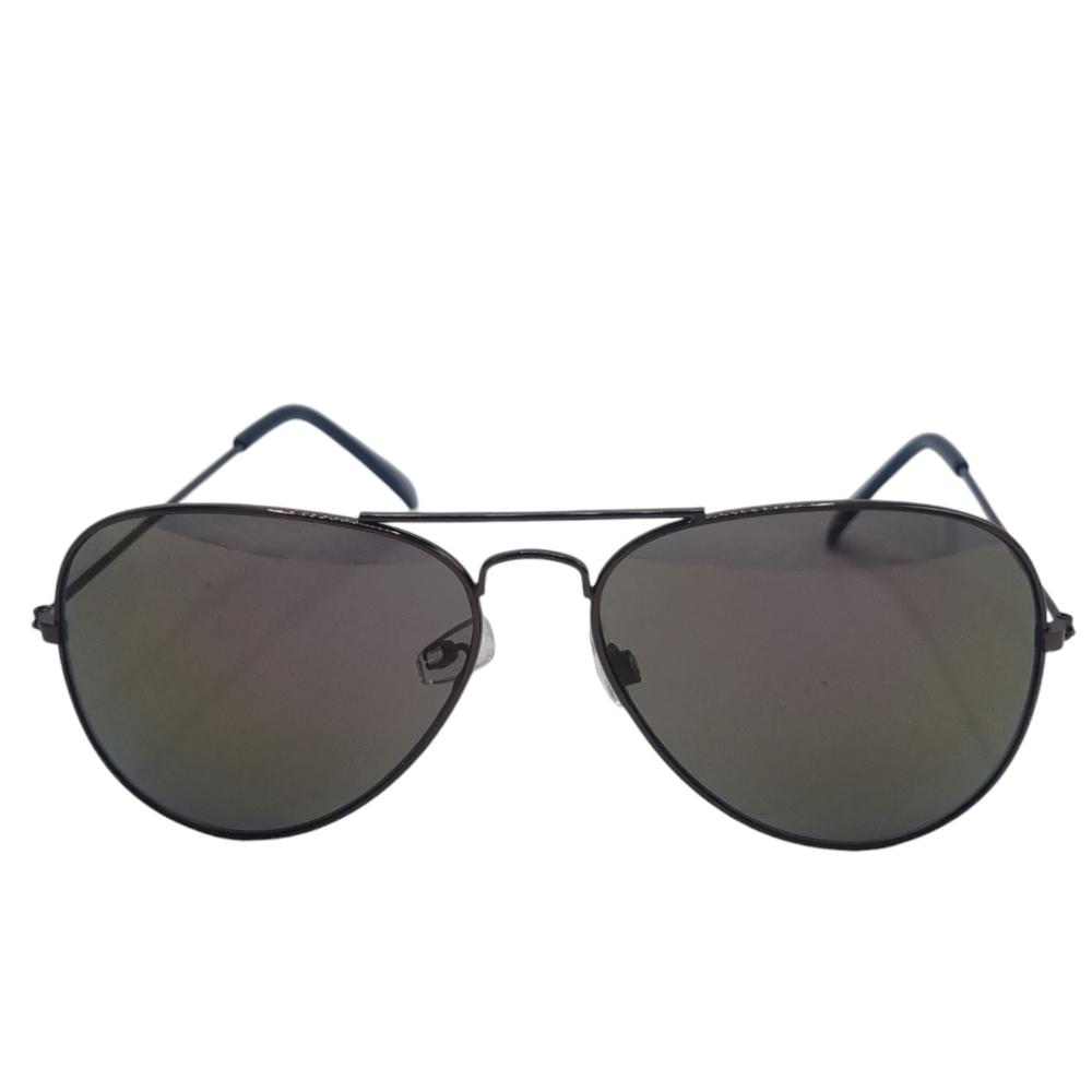 Black Pilot sunglasses with purple lenses