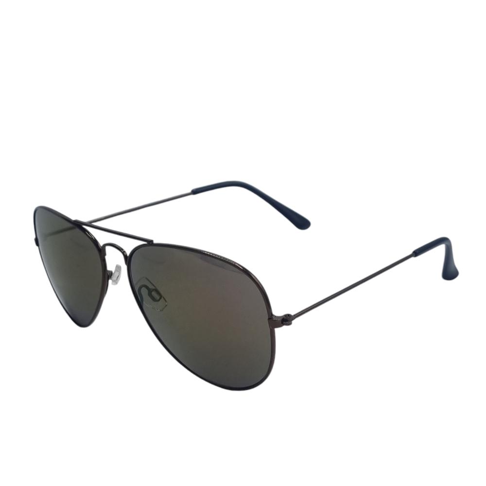 Black Pilot sunglasses with purple lenses