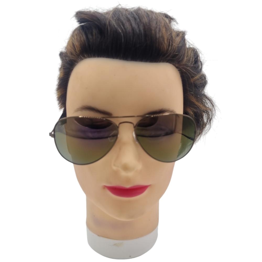 Black Pilot sunglasses with purple lenses