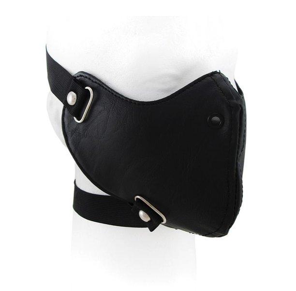 Black half mask leather