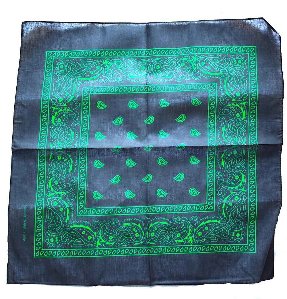 Black and Green Bandana Paisley