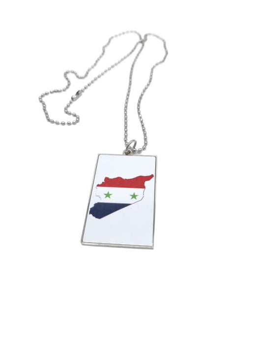 Syriens karta flagga halsband