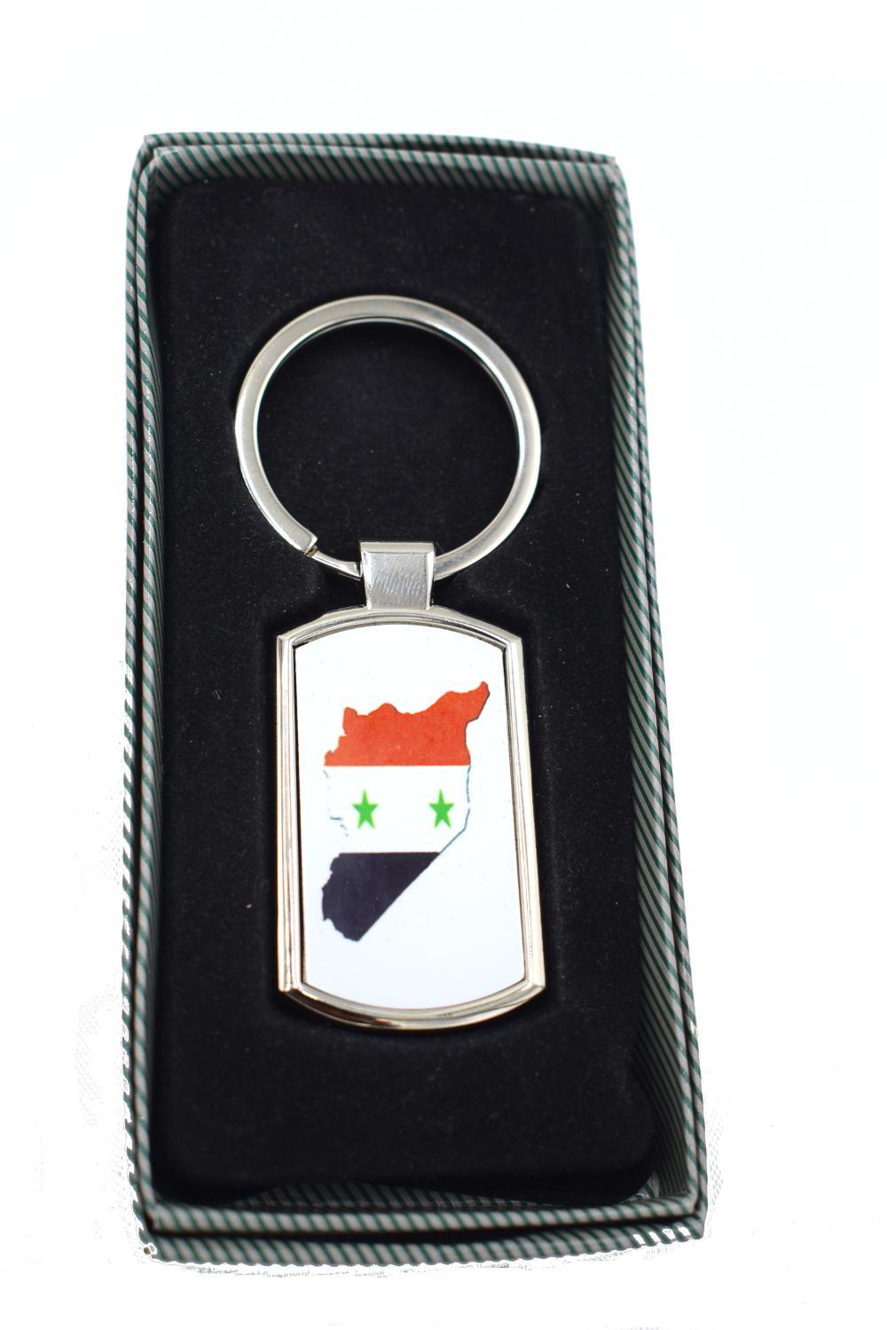 Syria Map Flag Keychain